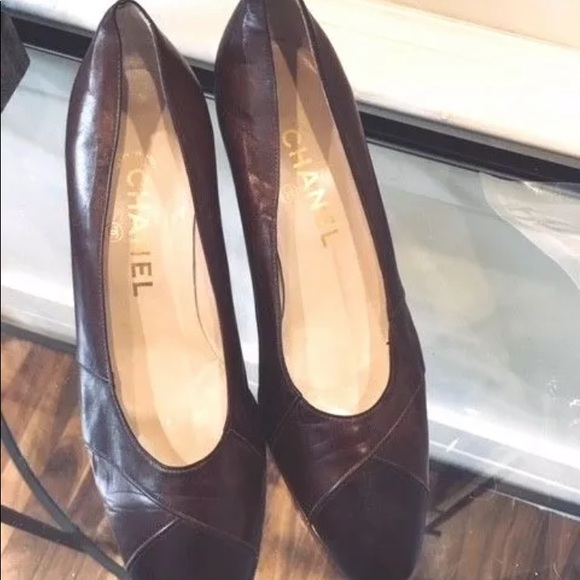 VINTAGE CHANEL BROWN SPECTATOR PUMPS SZ 6.5 - Picture 6 of 7